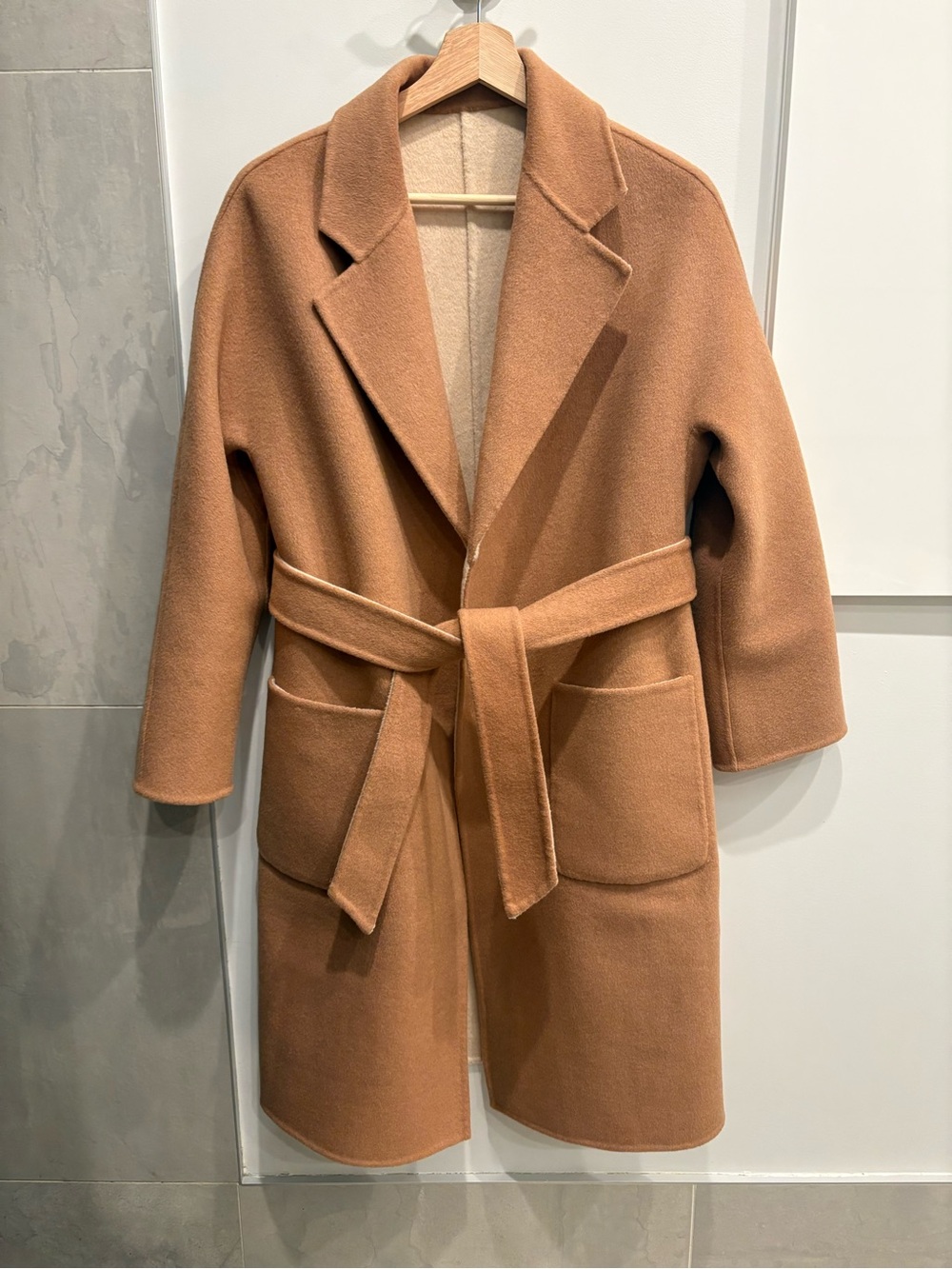 Edited Pieces Camel Belted Wrap Coat